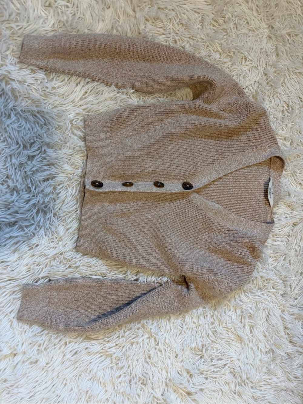 Kids H&M Knit Button-Up Cardigan Sweater - Beige
